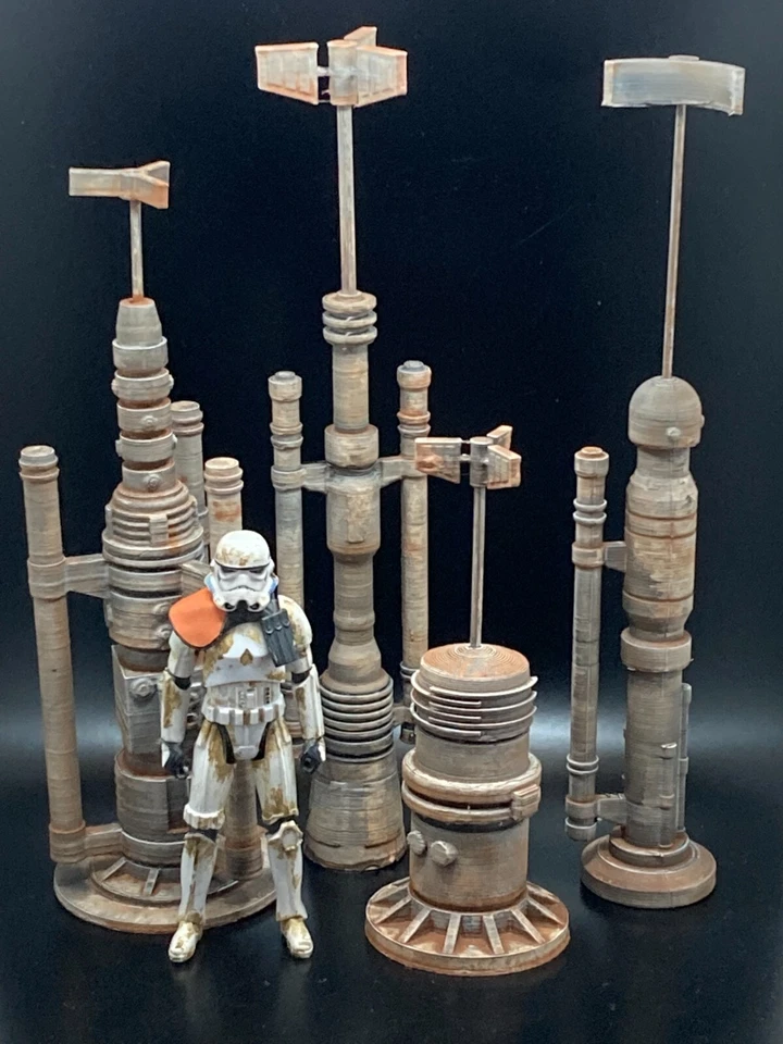 LOTE DE 4 VAPORIZADORES STAR WARS PERSONALIZADOS para FIGURA DIORAMA DE 3,75" MOS EISLEY CANTINA Foto 1 de 1