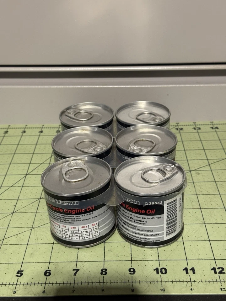 NOS Sears CRAFTSMAN 2 Cycle Engine Oil 3.2oz Bottles Sealed 36552 Package of 6 - Image 1 of 4