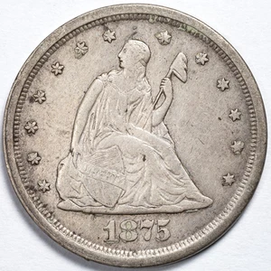1875-S Twenty Cent Piece Choice Extremely Fine XF+ - Picture 1 of 4