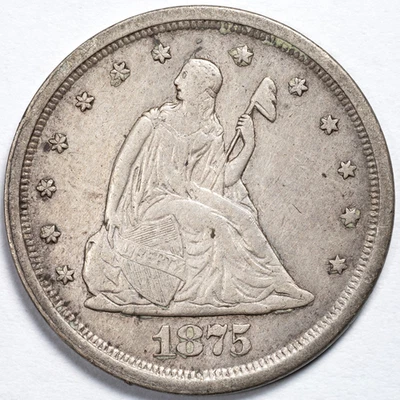 1875-S Twenty Cent Piece Choice Extremely Fine XF+ - Image 1 of 4