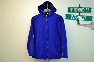 Vintage Woolrich Full Zip Fleeced Lined Hoodie Blue Womens Sz Small Made in USA - Picture 1 of 10