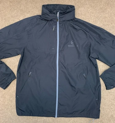 Chaqueta cortavientos Mercedes-Benz para hombre M ligera con capucha negra cremallera Foto 1 de 4