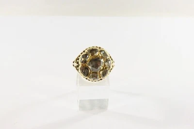 Victorian Round Rose Cut Diamond Cluster Statement Ring Unisex Size 10 - Image 1 of 4