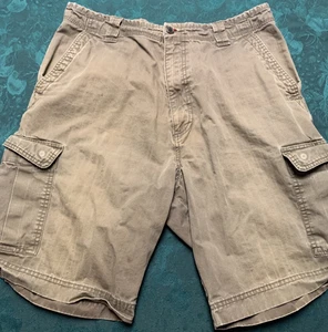 Docker s 7 Pocket Cargo Shorts Size 36 Brown 100% Cotton Loose Fit - Picture 1 of 12