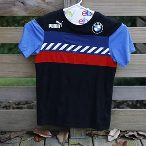 BMW Motorsport T-Shirt Puma Mens Size S Black White Racing Logo Sport Streetwear - Picture 1 of 8