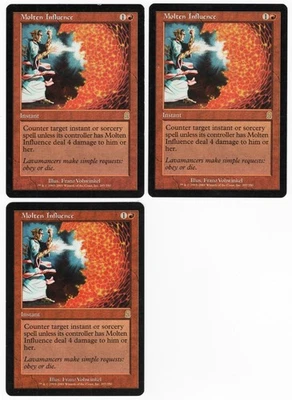 Molten Influence x3 3x 2001 Odyssey Red Rare Instant MTG SP - NM AZ2 - Image 1 of 2