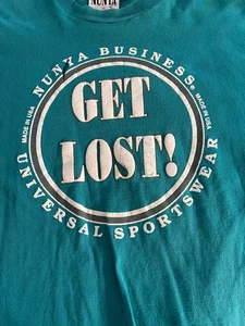 MAGLIETTA NUNYA BUSINESS BRAND ANNI 90 VINTAGE XL acquamarina punto singolo abbigliamento sportivo - Foto 1 di 4