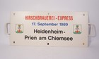 Zuglaufschild Hirschbrauerei-Express 1989 Heidenheim Prien Chiemsee Söhnstetten