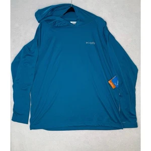 Columbia Hoodie Men's XL Blue PFG Solar Stream UPF 50 Fishing Sun NEW$50 - Picture 1 of 12