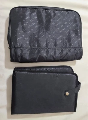 Almohadilla para cambiar pañales y bolsa de almacenamiento Guess 22,5" x 15" negra portátil de viaje bebé Foto 1 de 4