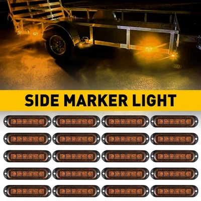 12V Orange Amber LED Side Marker Indicator Lorry Trailer Boat RV Clearance Light - Image 1 of 4