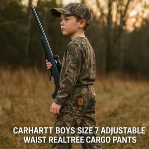Carhartt Realtree Camo Carpenter Pants (Youth 7) Adjustable Waist Duck Canvas - Bild 1 von 11