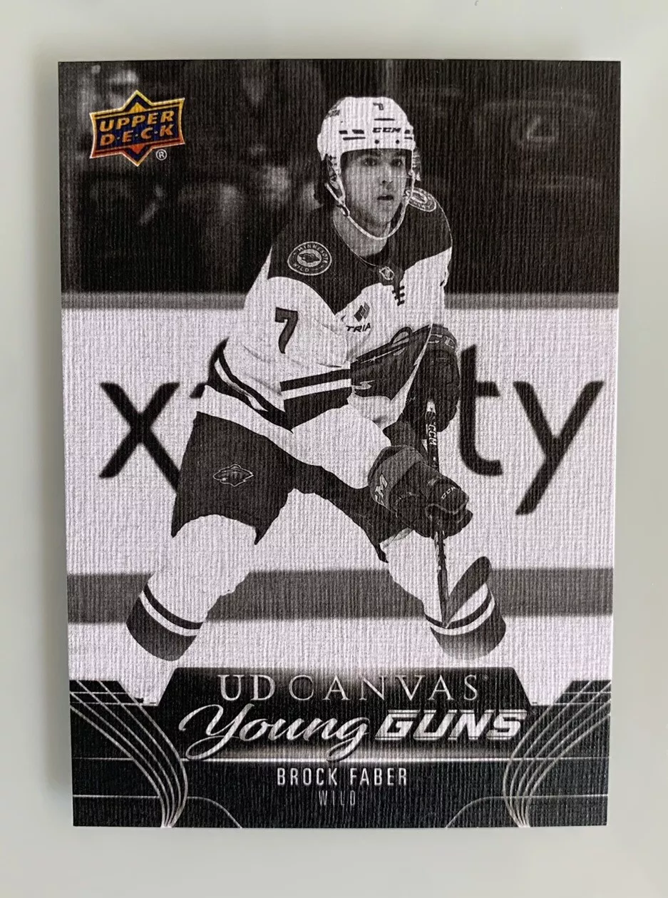 2023-24 Upper Deck Young Guns Canvas Black and White Brock Faber RC #C101