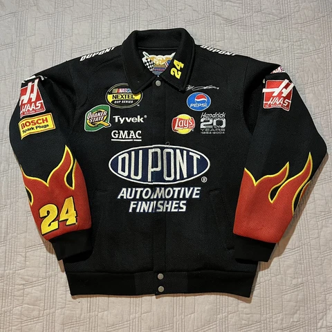 Rare Y2K Jeff Hamilton Chase Mesh Jeff Gordon #24 Flame Jacket Mens Size Medium Cover