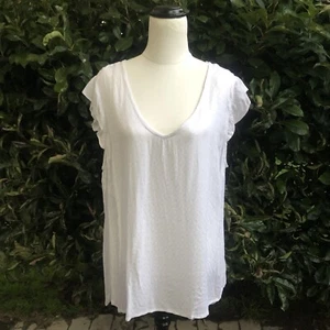 Jeans West Size 16 Women’s Skylar Top Frill Sleeve VNeck Diamond Textured Fabric - Picture 1 of 10