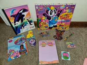 Lisa Frank VtgLot Kissing Fish Pigs Max Whale Stationary, Notebook Coin Purse - Picture 1 of 15