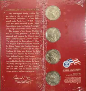 2007-D Presidential Dollars Uncirculated Set: 4-Coin Set in Original Packaging - Picture 1 of 1