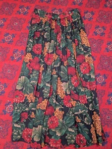 Women's Vintage Jones New York Dark Floral Wrap Style Midi Dress Size 8/28" - Picture 1 of 7