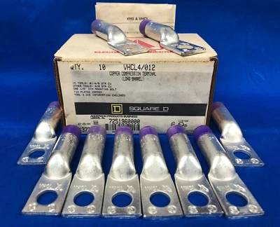 SQUARE D 1 HOLE COMPRESSION TERMINAL VHCL4/012 (BOX OF 10) - Image 1 of 4