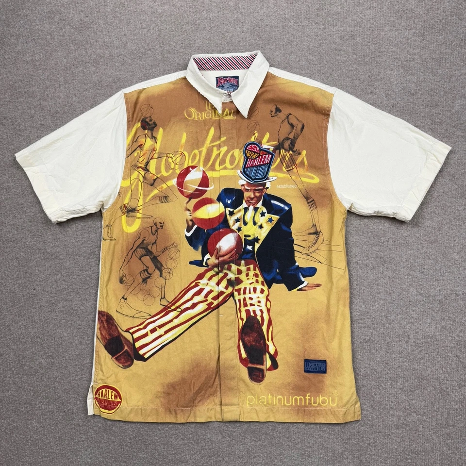 Camisa Vintage Fubu Platinum YOUTH Multicolor Grande 16/18 Harlem Globetrotters Foto 1 de 4