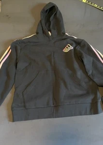 Adidas Black Rainbow Pullover Hoodie L (14-16) - Picture 1 of 6