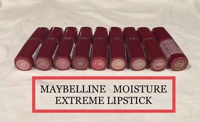 MAYBELLINE Moisture Extreme LIPSTICK- U CHOOSE COLOR - BRAND NEW - READ ALL INFO - Image 1 of 4
