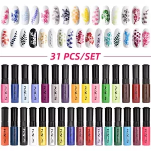 KADS 31Pcs Nagel Kunst Stamping Polish Set Farbe Lack für Stempelplatte DIY - Bild 1 von 10