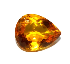 Natural EGL Certified 142.70 Ct Pear Cut Yellow Citrine Brazilian Loose Gemstone - Picture 1 of 8