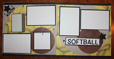 softball scrapbook pages 2 each 12 x 12 Handmade photo ready sports pages