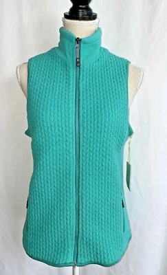 Chaleco polar TANDARINA verde jade suave cremallera frontal textura en relieve talla S nuevo con etiquetas Foto 1 de 4