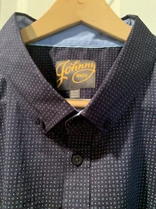 Johnny Bigg Australia Mens Dress Shirt US 6X EU 8X AU 8X Navy Blue Geo NWT - Picture 1 of 20
