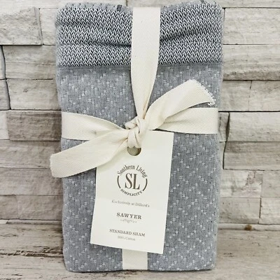 Southern Living Simplicity SAWYER Almohada Estándar Falsa Tejido Azulejo Gris NUEVO Foto 1 de 4