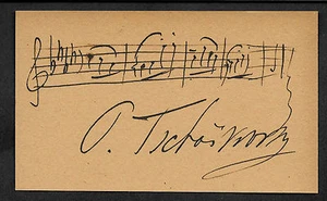 Tchaikovsky Pyotr Autograph Reprint On Genuine Original Period 1890s 3x5 Card  - Picture 1 of 1