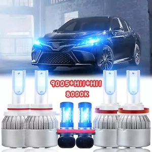 For Toyota Camry 2007-2014 8000K LED Headlight + Fog Light Hi-Low Combo 6x Bulbs - Picture 1 of 12
