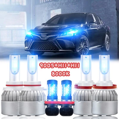 For Toyota Camry 2007-2014 8000K LED Headlight + Fog Light Hi-Low Combo 6x Bulbs - Image 1 of 4