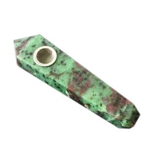 Pipa de fumar de cristal de zoisita natural cruda curación chakra varita piedra - Imagen 1 de 12