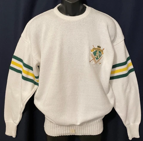 Vintage 80s OAKLAND A's *ATHLETICS GOLF CLUB* CLIFF ENGLE Sweater NEW Old Stock Cover