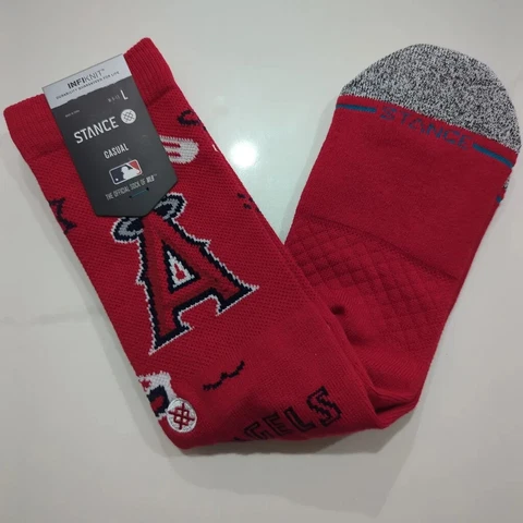 NEW Stance INFIKNIT Casual MLB Los Angeles Angels Landmark Crew Socks L 9-13 Cover