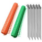 Barrier Mesh Fence Green Orange Plastic Safety Fencing Netting Net & Metal Pins