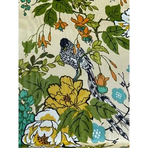 Vintage Cohama Fabric Flowers Birds Moire Home Decor Vale Pattern By The Yard - Picture 1 of 12