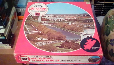 RARE 1960s Whitman Round Jigsaw Puzzle - Washington D.C. 23" Diameter (650 pc) - Image 1 of 4