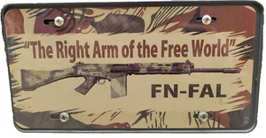 FN FAL Right Arm of the Free World LICENSE PLATE FNFAL Rhodesian - Picture 1 of 1