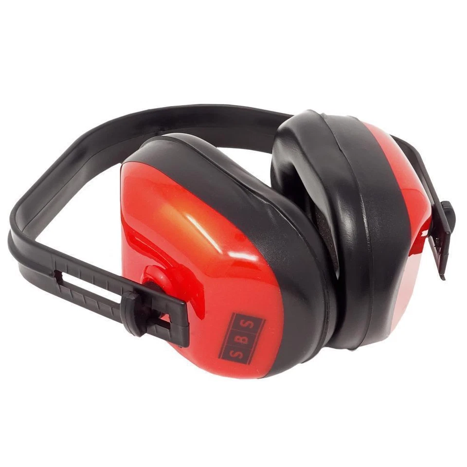 SBS Kapselgehörschutz mit Bügel - Schwarz/Rot