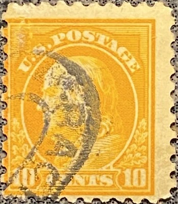 Scott 472 US 1916 10 Cent Benjamin Franklin Postage Stamp - Image 1 of 2