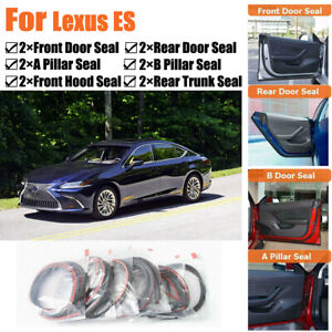 Door Rubber Seal Strips Weather Draft Wind Noise Reduction Kit For Lexus ES