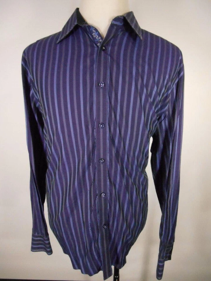 Linda camisa masculina manga longa design listrado azul Zagiri XL - Imagem 1 de 4