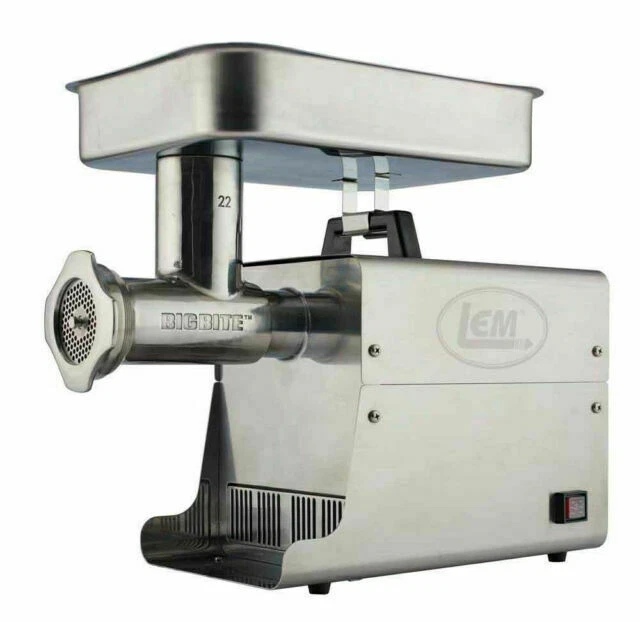 LEM Big Bite #22 Electric SS 1Hp Meat Grinder - Silver