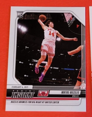 Matas Buzelis ROOKIE CARD #d1/185 2024-25 PANINI INSTANT CHICAGO BULLS RC - Image 1 of 2