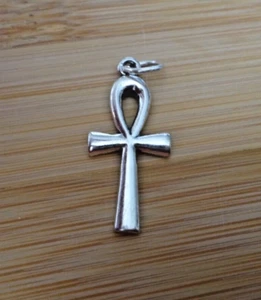 Sterling Silver 20x8mm Small Ankh Charm! Egyptian Symbol - Picture 1 of 2
