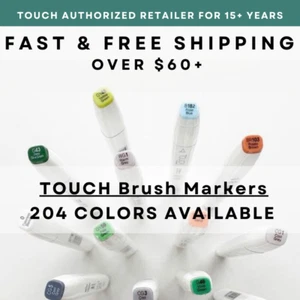 Shinhan TOUCH Brush Markers All 204 Colors - U.S. Authorized Retailer - Picture 1 of 209